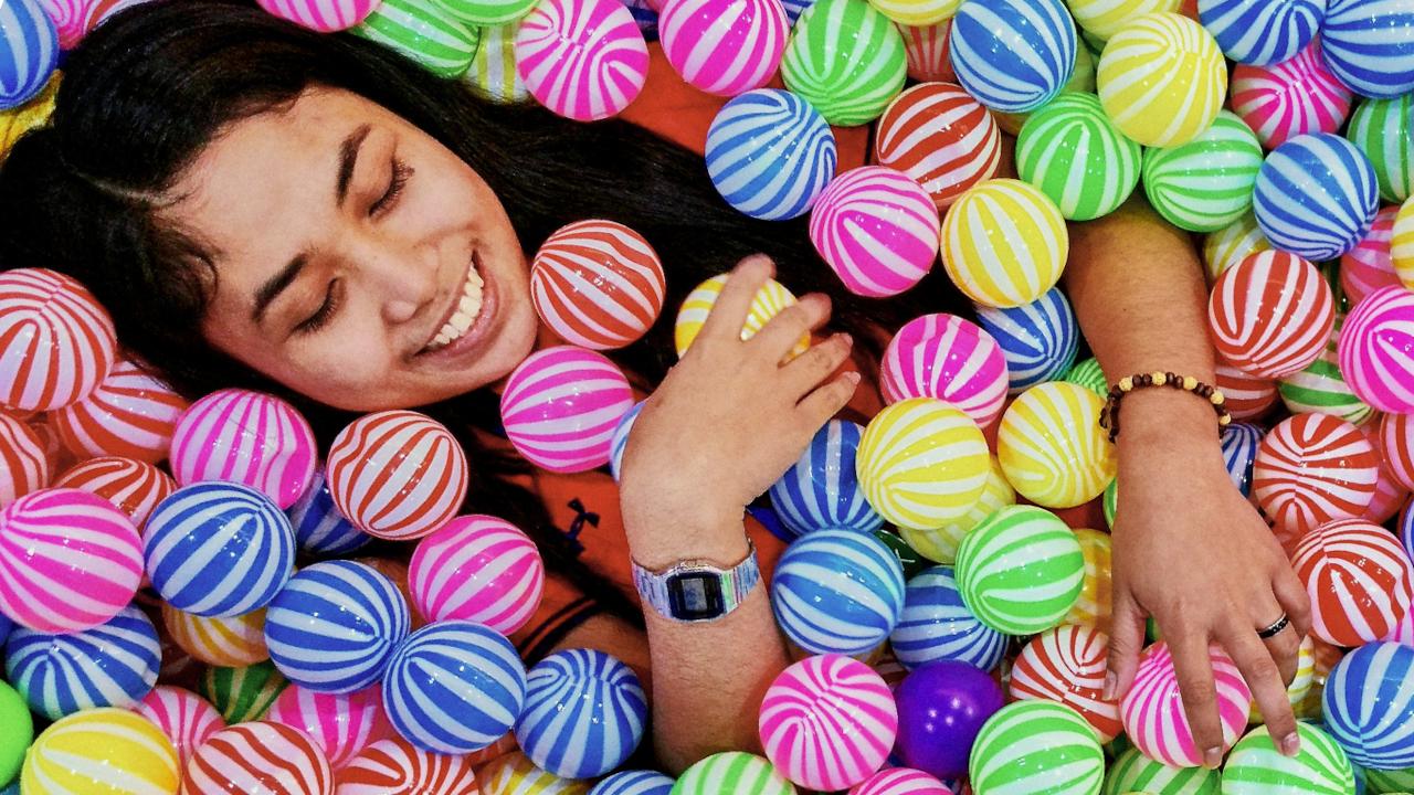 Overhead view of a smiling Overhead view of a smiling